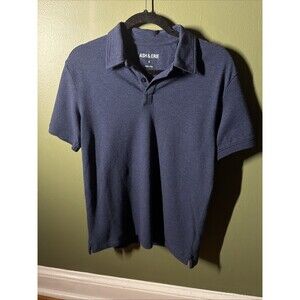 Ash & Erie Polo Shirt Mens Navy Short Sleeve Golf Performance Stretch Size Small